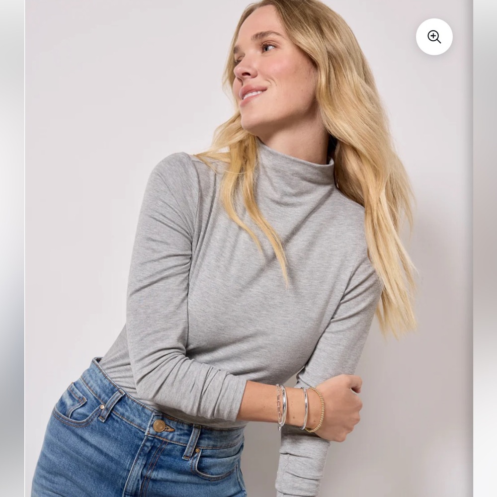 Z Supply Light Gray Long Sleeve Turtleneck
